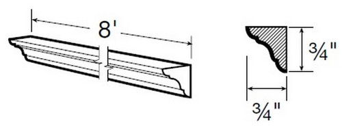 Ideal Cabinetry Glasgow Deep Onyx Inside Corner Molding - ICM8-GDO