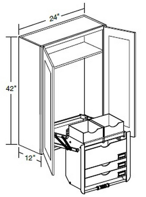 Ideal Cabinetry Glasgow Mythic Blue Wall Cabinet - W2442-PDSFR-GMB