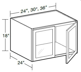 Ideal Cabinetry Glasgow Mythic Blue Wall Cabinet - Glass Doors - W242418PFG-GMB
