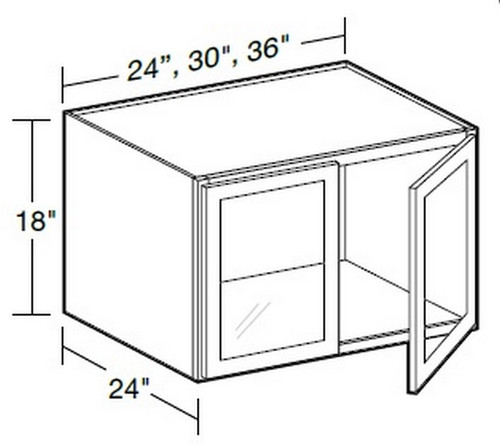 Ideal Cabinetry Glasgow Mythic Blue Wall Cabinet - Glass Doors - W242418PFG-GMB