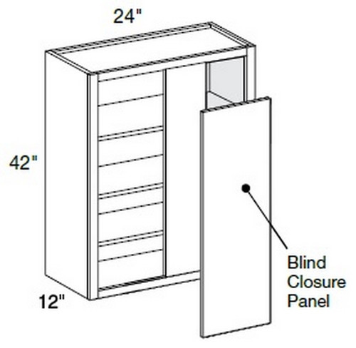 Ideal Cabinetry Glasgow Mythic Blue Corner Cabinet - Without Doors - WBCU2742ND-GMB