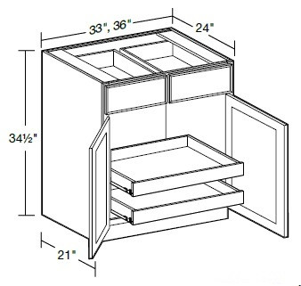 Ideal Cabinetry Glasgow Mythic Blue Base Cabinet - B36-2T-GMB