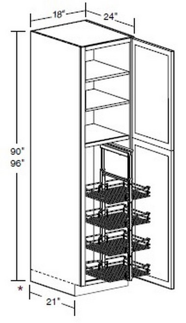 Ideal Cabinetry Glasgow Mythic Blue Pantry Cabinet - U182496-PO4WS-GMB