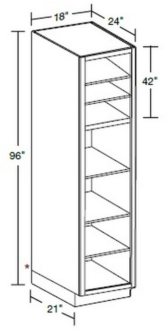 Ideal Cabinetry Glasgow Mythic Blue Pantry Cabinet - Without Doors - U182496ND-GMB