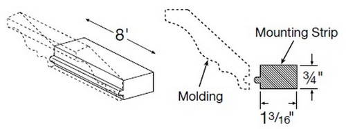 Ideal Cabinetry Glasgow Mythic Blue Top Molding Mounting Strip - TMMS8-GMB