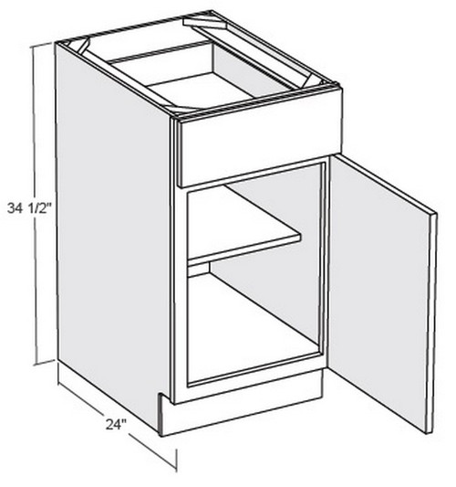 Cubitac Cabinetry Dover Shale Single Drawer & Door Base Cabinet - B9-DS