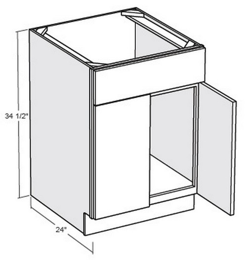 Cubitac Cabinetry Dover Shale Single Drawer Front Sink Base Cabinet with Two Butt Doors - SB27-DS