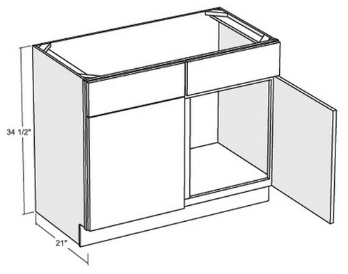 Cubitac Cabinetry Milan Shale Double Doors & Drawers Fronts Vanity Sink Base Cabinet - V4221-MS