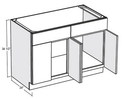Cubitac Cabinetry Bergen Latte Double Drawers & Four Doors Sink Base Cabinet - SB48-BL