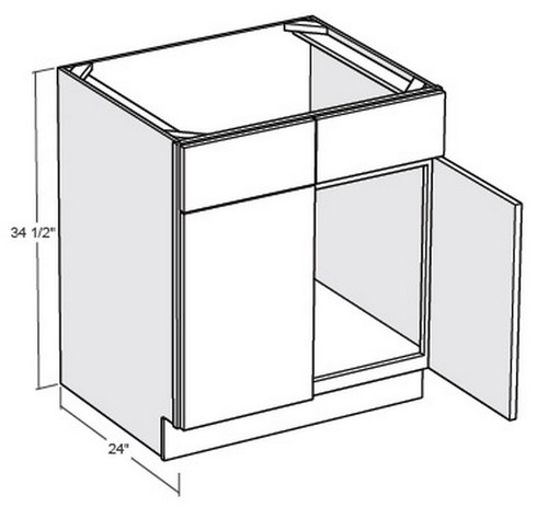 Cubitac Cabinetry Madison Latte Double Drawers Front Sink Base Cabinet with Two Butt Doors - SB30-ML