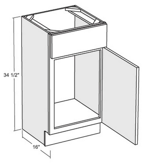 Cubitac Cabinetry Madison Latte Single Door & Drawer Front Vanity Sink Base Cabinet - V1816-ML