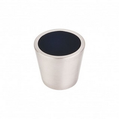 Top Knobs - Crystal Collection - Black Crystal Center Knob 3/4" w/ Brushed Satin Nickel Shell - TK130BSN
