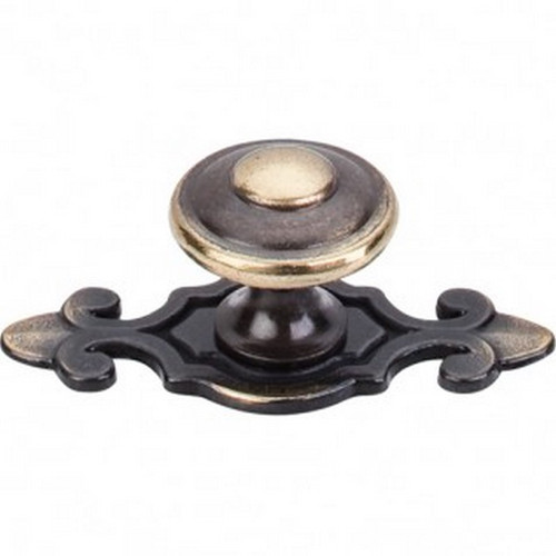 Top Knobs - Britannia Collection - Canterbury Knob 1 1/4" w/Backplate - Dark Antique Brass - M28