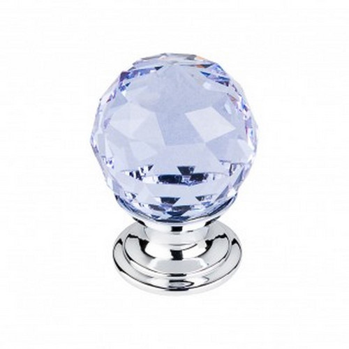 Top Knobs - Crystal Collection - Light Blue Crystal Knob 1 1/8" w/ Polished Chrome Base - TK113PC