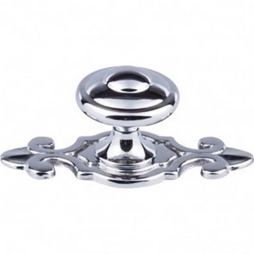 Top Knobs - Britannia Collection - Canterbury Knob 1 1/4" w/Backplate - Polished Chrome - M2134