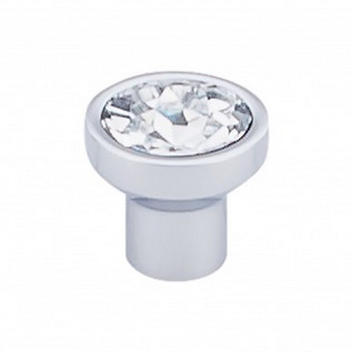 Top Knobs - Barrington Collection - Wentworth Crystal Round Knob 13/16" - Polished Chrome Base - TK735PC