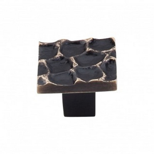 Top Knobs - Cobblestone Collection - Cobblestone Square Knob 1 3/8" - Brass Antique - TK301BA