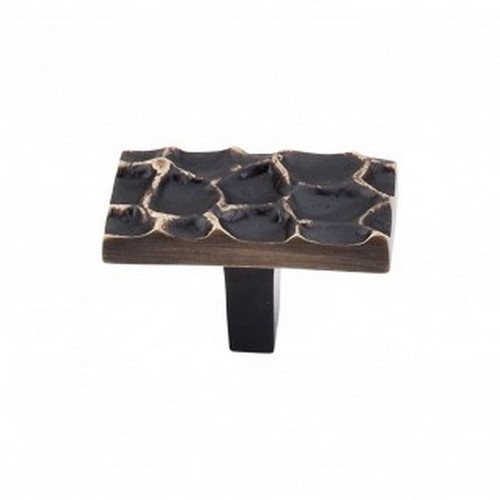Top Knobs - Cobblestone Collection - Cobblestone Rectangle Knob 1 7/8" - Brass Antique - TK303BA