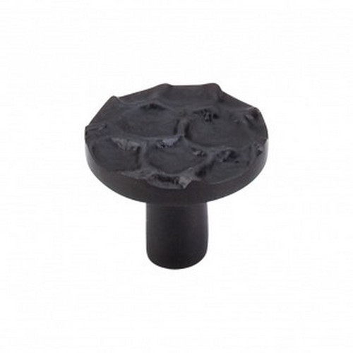 Top Knobs - Cobblestone Collection - Cobblestone Round Knob 1 3/8" - Coal Black - TK296CB