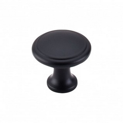 Top Knobs - Nouveau Collection - Ringed Knob 1 1/8" - Flat Black - M378