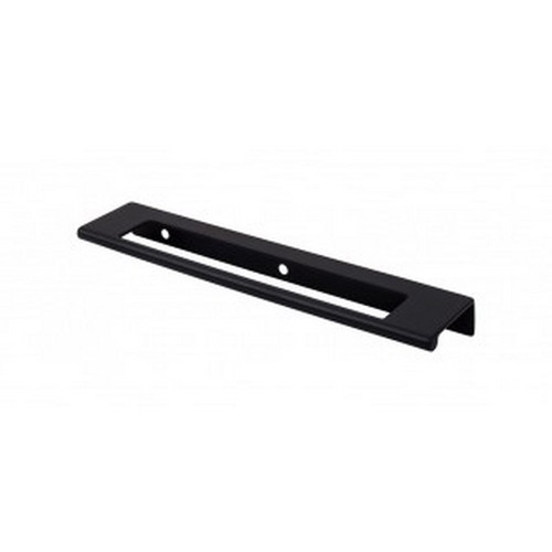 Top Knobs - Mercer Collection - Europa Cut Out Tab Pull 6" (c-c) - Flat Black - TK522BLK