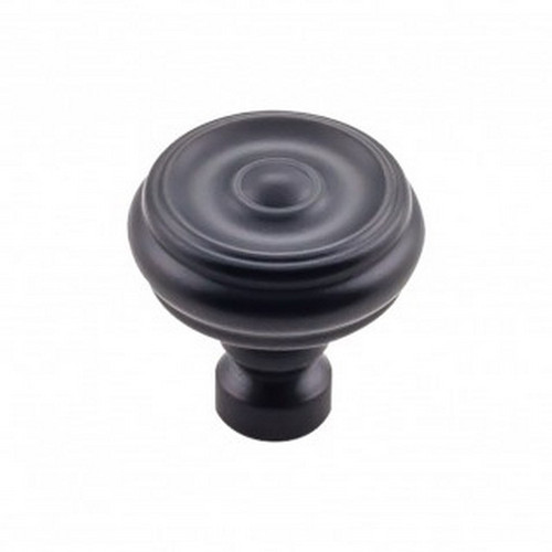 Top Knobs - Devon Collection - Brixton Button Knob 1 1/4 Inch - Flat Black - TK882BLK