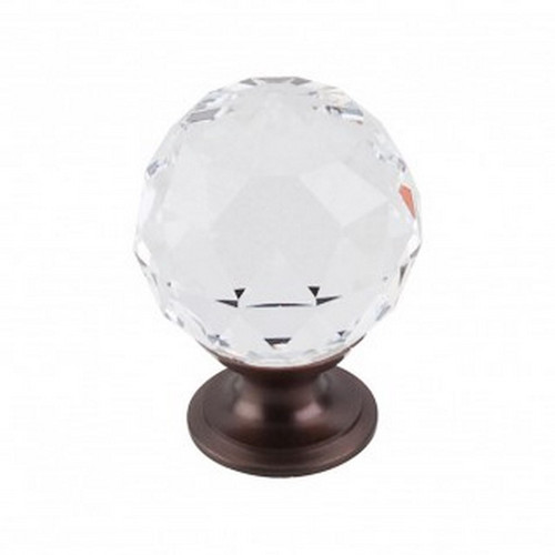 Top Knobs - Crystal Collection - Clear Crystal Knob 1 3/8" w/ Oil Rubbed Bronze Base - TK126ORB