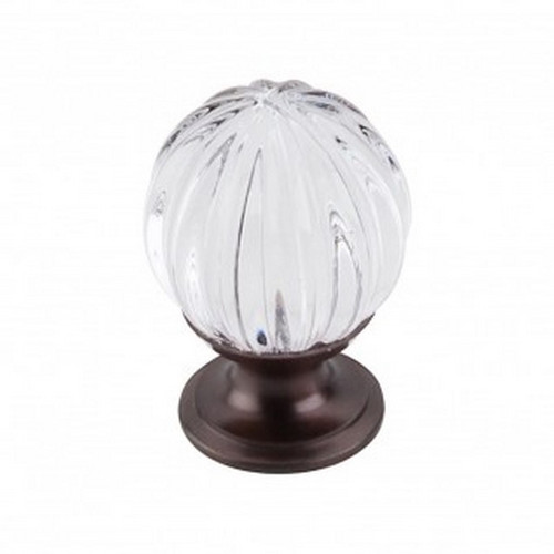 Top Knobs - Crystal Collection - Clear Melon Crystal Knob 1 1/8" w/ Oil Rubbed Bronze Base - TK127ORB
