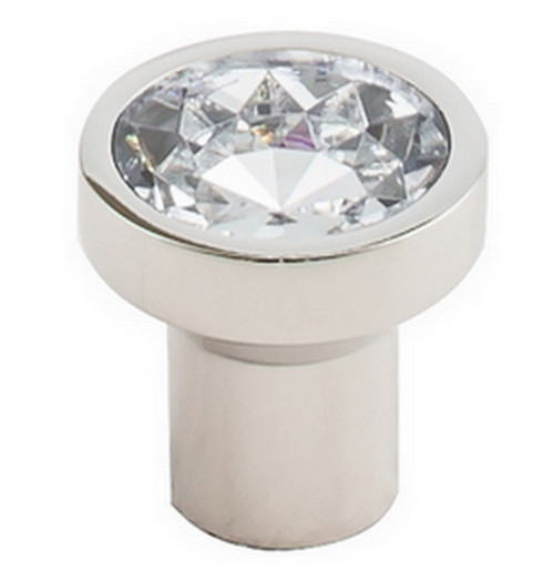 Top Knobs - Barrington Collection - Wentworth Crystal Knob 1 1/8 Inch - Polished Nickel Base - TK736PN