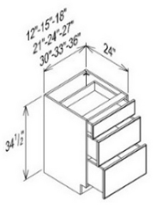 Innovation Cabinetry Shaker White Kitchen Cabinet - DB18-3-CS