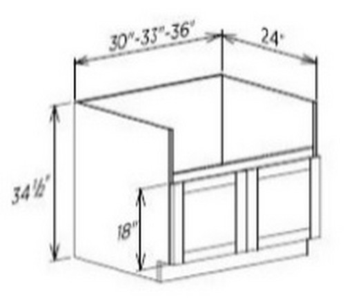 Innovation Cabinetry Shaker White Kitchen Cabinet - FSB30-CS