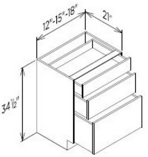 Innovation Cabinetry Shaker White Kitchen Cabinet - VDB12-3-CS