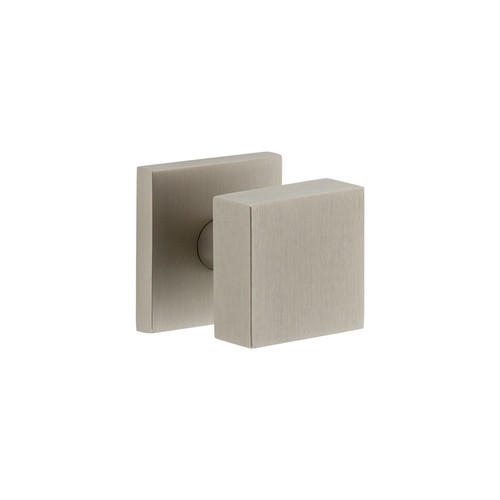 Viaggio Quadrato Rosette Passage with Quadrato Brass Knob in Satin Nickel - 620207-QADQAD-10-SN - 2 3/8" Backset