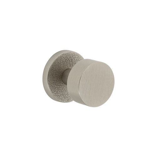 Viaggio Circolo Leather Rosette Passage with Circolo Brass Knob in Satin Nickel - 620272-CLOMLTCLO-10-SN - 2 3/4" Backset