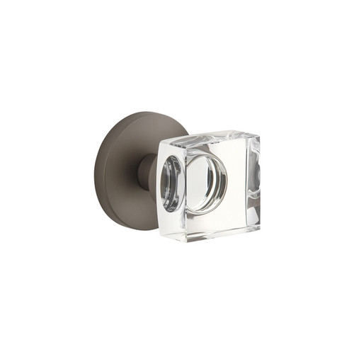 Viaggio Circolo Rosette Passage with Quadrato Crystal Knob in Titanium Gray - 620358-CLOQDC-10-TG - 2 3/4" Backset