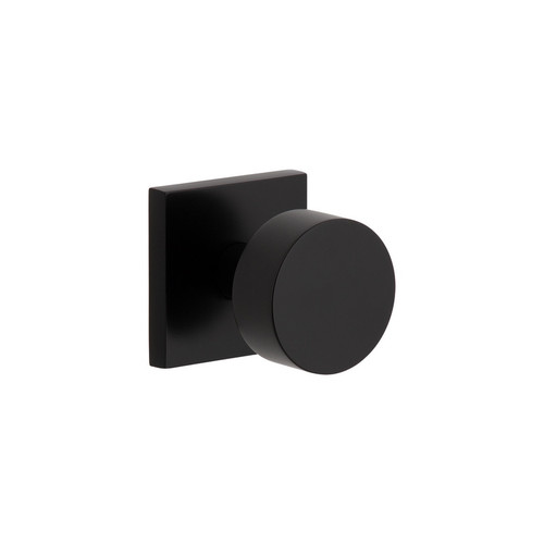 Viaggio Quadrato Rosette Passage with Circolo Brass Knob in Satin Black - 620380-QADCLO-10-BK - 2 3/4" Backset