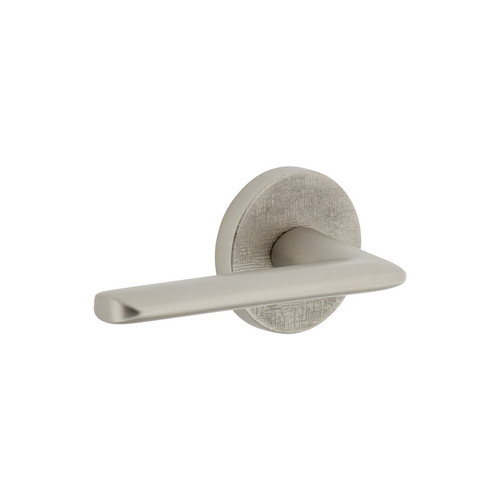 Viaggio Circolo Linen Rosette Passage with Brezza Lever in Satin Nickel - 621063-CLOMLNBRZ-10-SN - 2 3/4" Backset