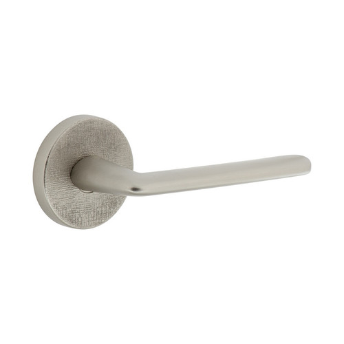 Viaggio Circolo Linen Rosette Passage with Brezza Lever in Satin Nickel - 621088-CLOMLNBRZ-10-SN - 2 3/4" Backset