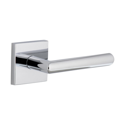 Viaggio Quadrato Rosette Passage with Moderno Lever in Bright Chrome - 621432-QADMOD-10-BC - 2 3/4" Backset