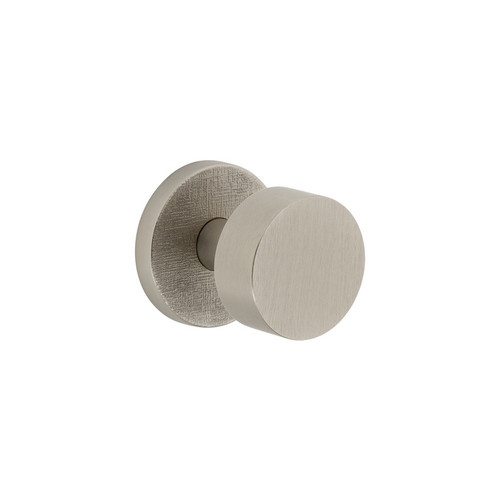 Viaggio Circolo Linen Rosette Privacy with Circolo Brass Knob in Satin Nickel - 622315-CLOMLNCLO-40-SN - 2 3/8" Backset