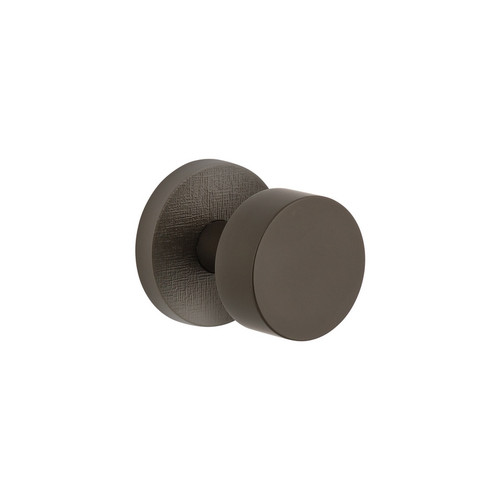 Viaggio Circolo Linen Rosette Privacy with Circolo Brass Knob in Titanium Gray - 622316-CLOMLNCLO-40-TG - 2 3/8" Backset