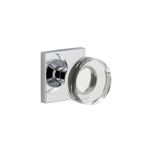 Viaggio Quadrato Rosette Privacy with Circolo Crystal Knob in Bright Chrome - 622457-QADCLC-40-BC - 2 3/8" Backset