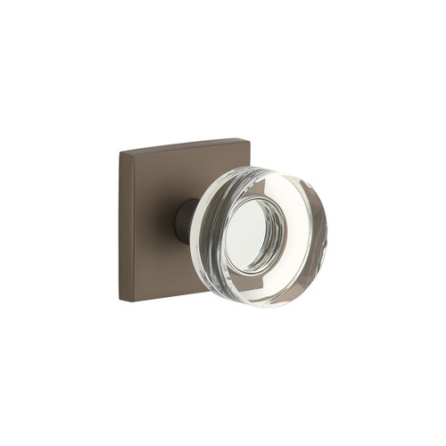 Viaggio Quadrato Rosette Privacy with Circolo Crystal Knob in Titanium Gray - 622461-QADCLC-40-TG - 2 3/8" Backset