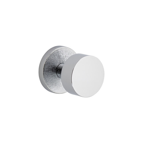 Viaggio Circolo Linen Rosette Privacy with Circolo Brass Knob in Bright Chrome - 622562-CLOMLNCLO-40-BC - 2 3/4" Backset