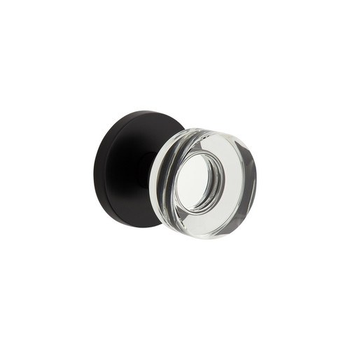 Viaggio Circolo Rosette Privacy with Circolo Crystal Knob in Satin Black - 622583-CLOCLC-40-BK - 2 3/4" Backset