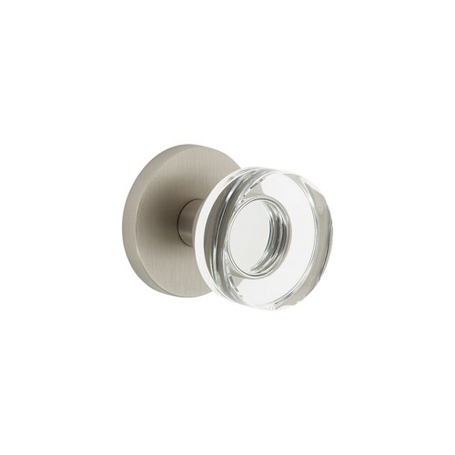 Viaggio Circolo Rosette Privacy with Circolo Crystal Knob in Satin Nickel - 622585-CLOCLC-40-SN - 2 3/4" Backset