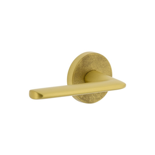 Viaggio Circolo Linen Rosette Privacy with Brezza Lever in Satin Brass - 622864-CLOMLNBRZ-40-SB - 2 3/8" Backset