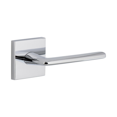 Viaggio Quadrato Rosette Privacy with Brezza Lever in Bright Chrome - 623132-QADBRZ-40-BC - 2 3/8" Backset