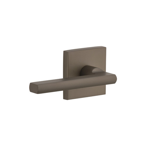 Viaggio Quadrato Rosette Privacy with Milano Lever in Titanium Gray - 623261-QADMIL-40-TG - 2 3/8" Backset