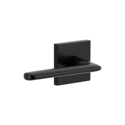 Viaggio Quadrato Rosette Privacy with Brezza Lever in Satin Black - 623608-QADBRZ-40-BK - 2 3/4" Backset